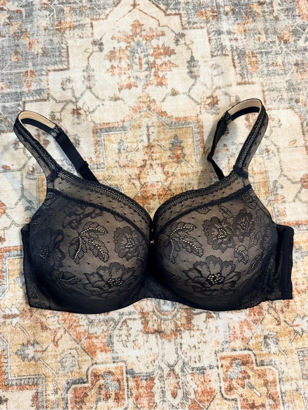 Cacique Black‎ Modern Lace Bra
